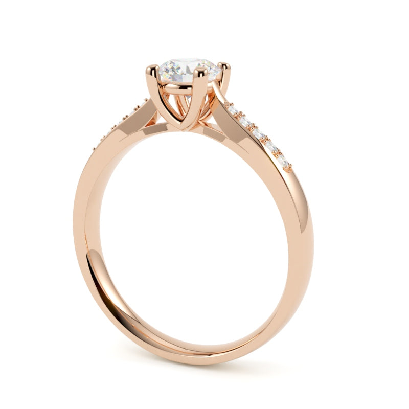 Pierścionek z diamentem Grace – złoto różowe 750 – GOLDPORT